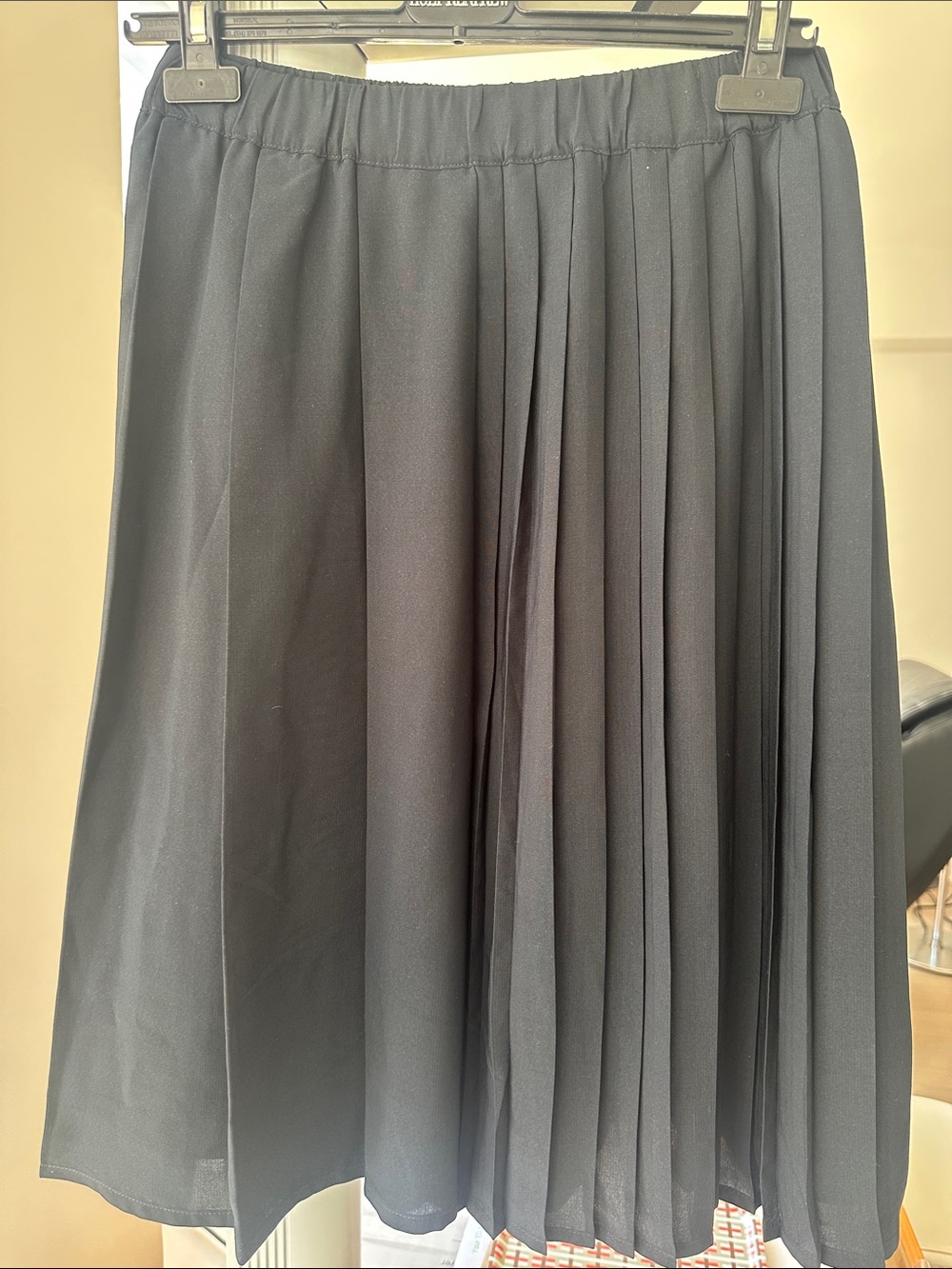 Black Pleated A-Line Women's Skirt